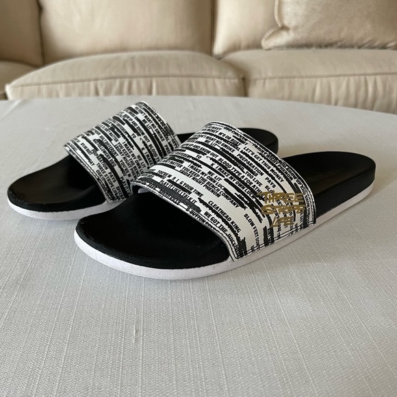 Adidas Synthetic Adilette Three Stripe Life Comfort Slides - Picture 4 of 17